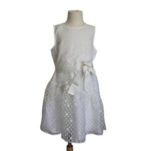 J CREW CREWCUTS GIRLS SHEER POLKA DOT RUFFLE DRESS WHITE SIZE 3 NEW $98